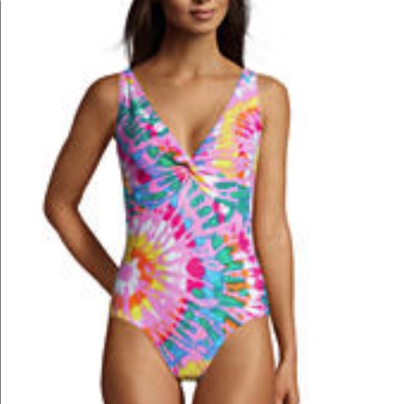 Lands' End Other - Lands’ End - Women’s Chlorine Resistant Tummy Control V-neck Twist One Piece